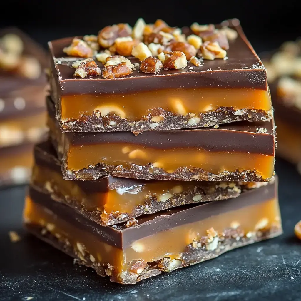 Gros plan sur des douceurs chocolatées et caramélisées décorées d’éclats.