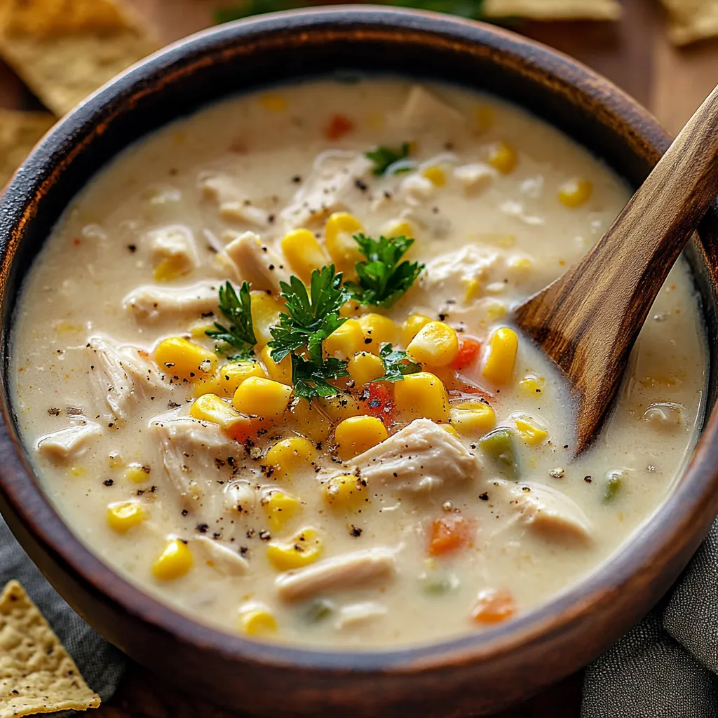 Délicieux velouté de poulet et maïs