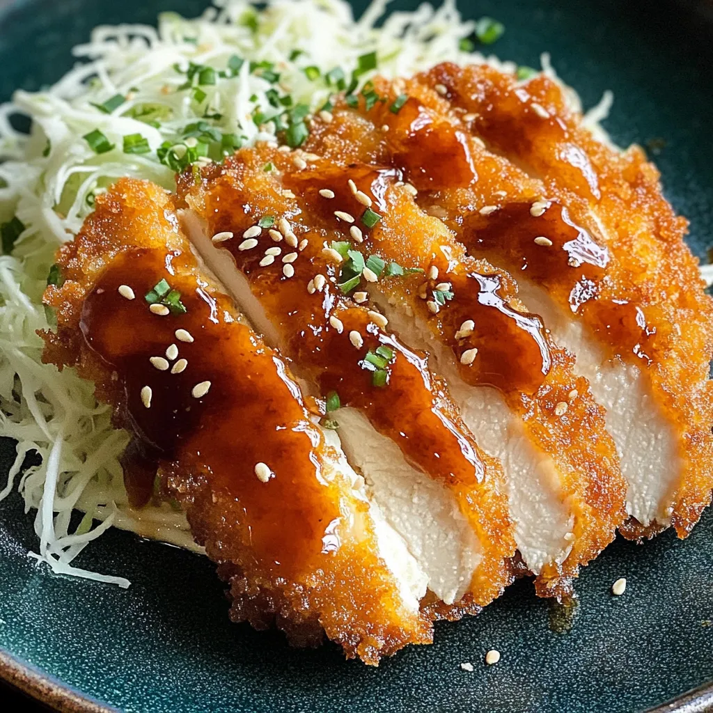 Côtelettes de poulet katsu croustillantes avec sauce et riz moelleux