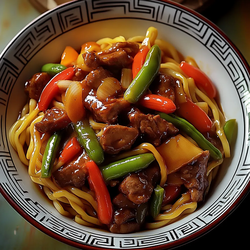 Nouilles Chinoises au Bœuf et aux Légumes