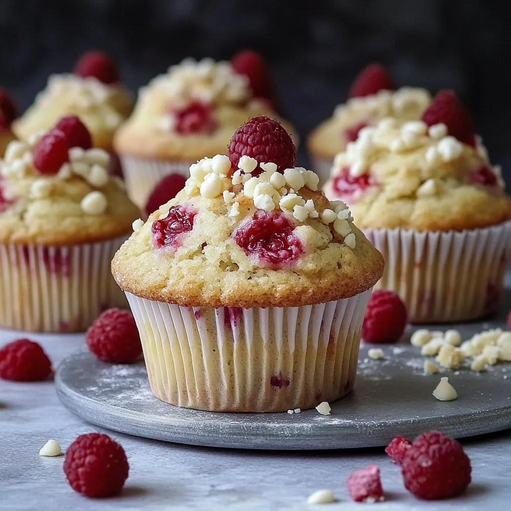 Muffins aux framboises au chocolat blanc