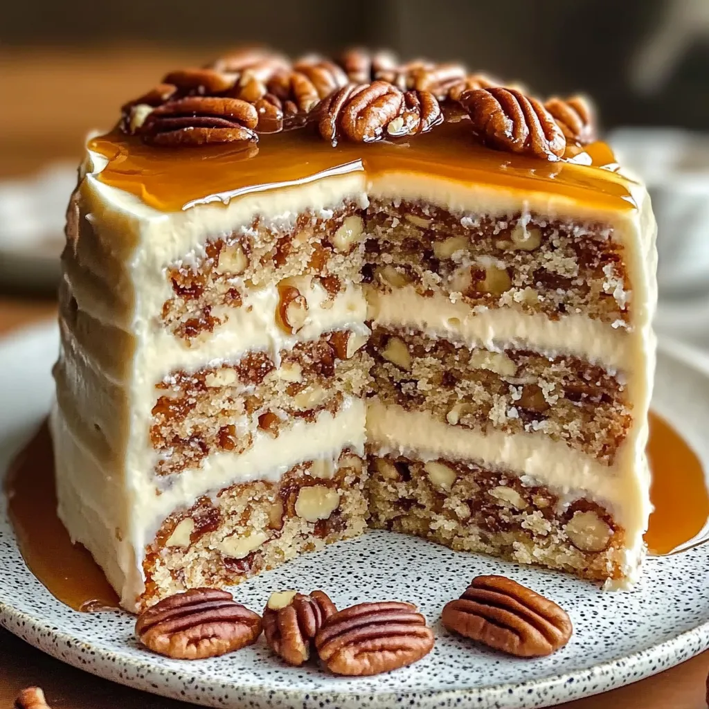 Gros plan du Gâteau aux Noix de Pécan de Géorgie du Sud