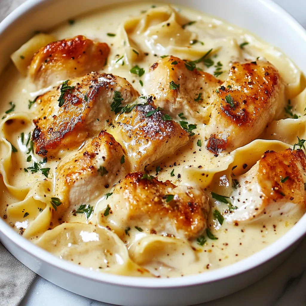 Pâtes Crémeuses au Poulet à l’Italienne