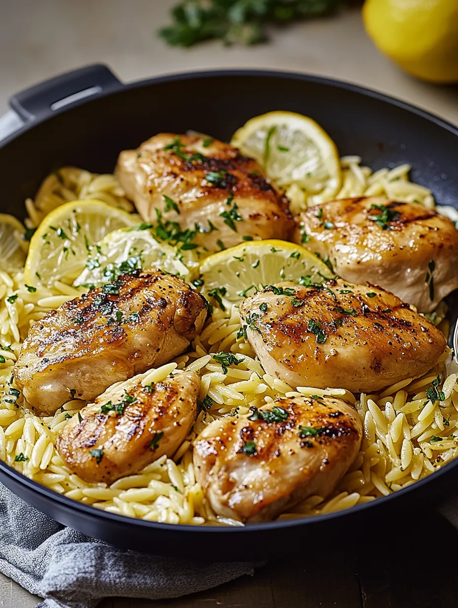 Recette de Poulet Citron Orzo Persil