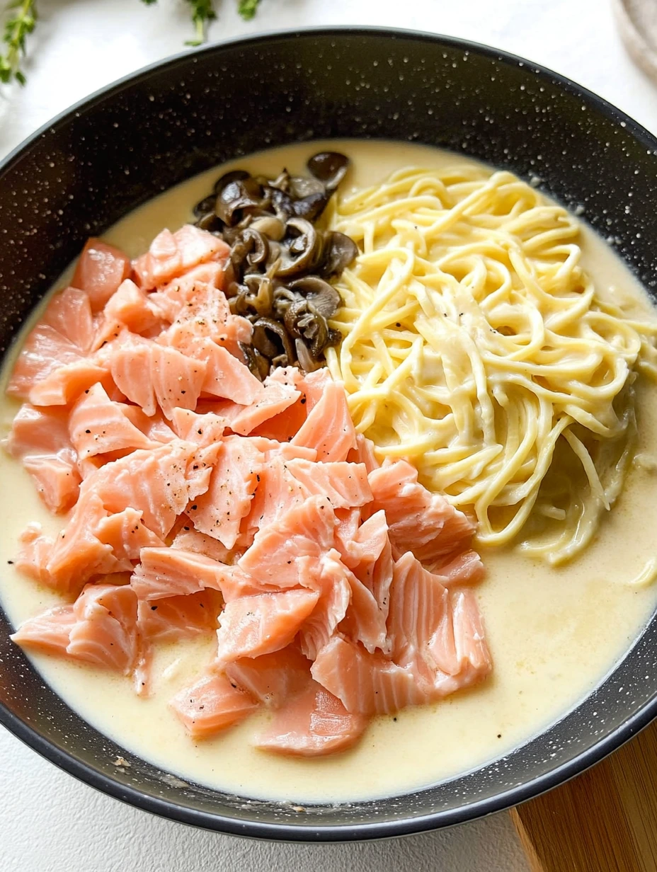 Inbgredients Pâtes au saumon