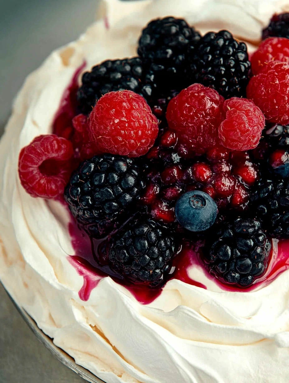 Pavlova fruits rouges maison