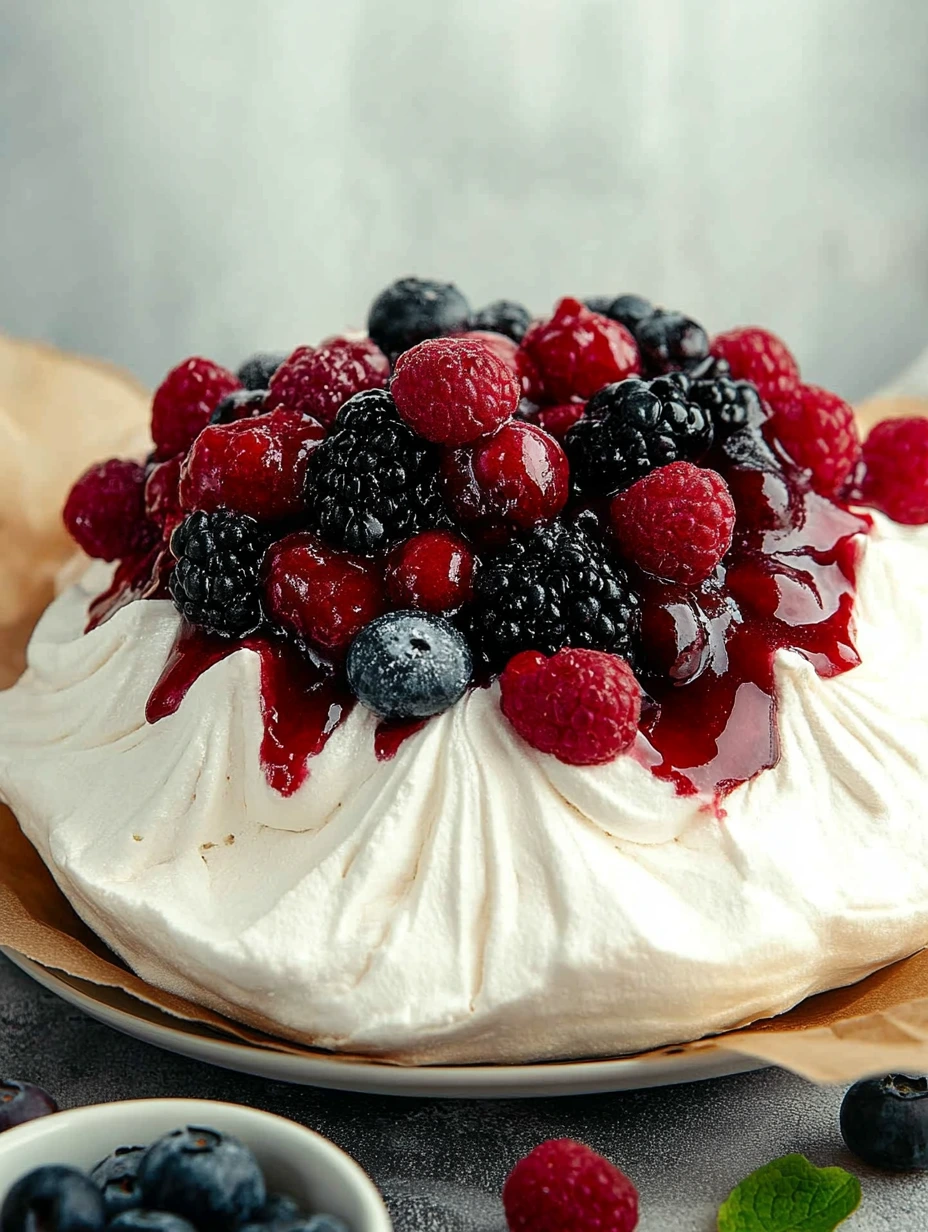 Immanquable Pavlova fruits rouges