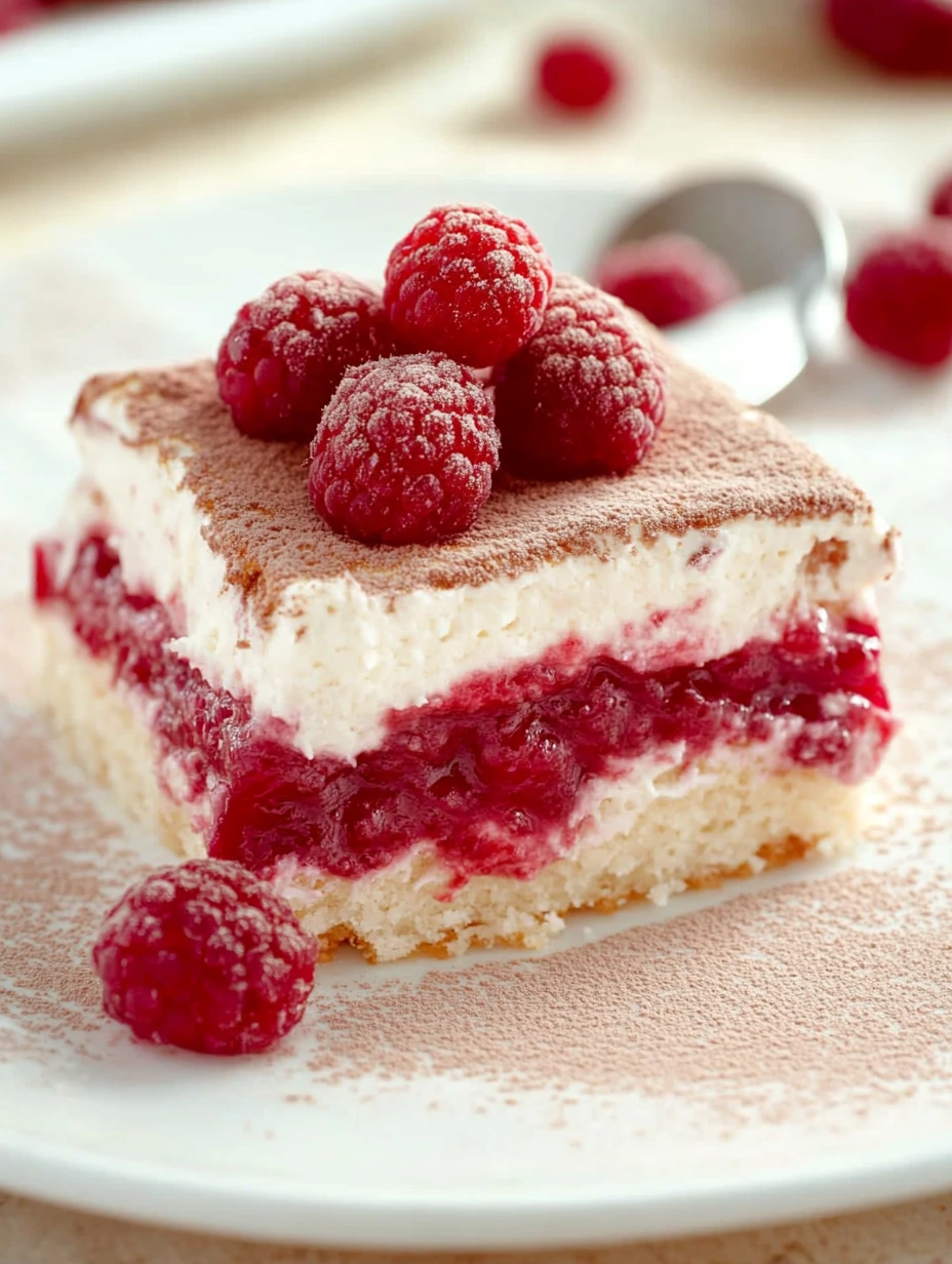 Tiramisu framboises avec touche chocolat