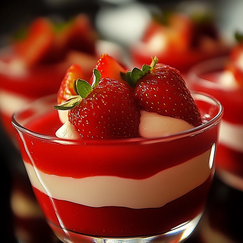 Coupes gelée fraises à étages