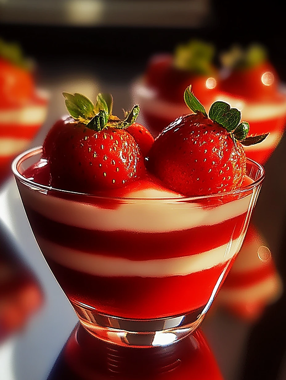 Verrines gélifiées à la fraise ultra jolies