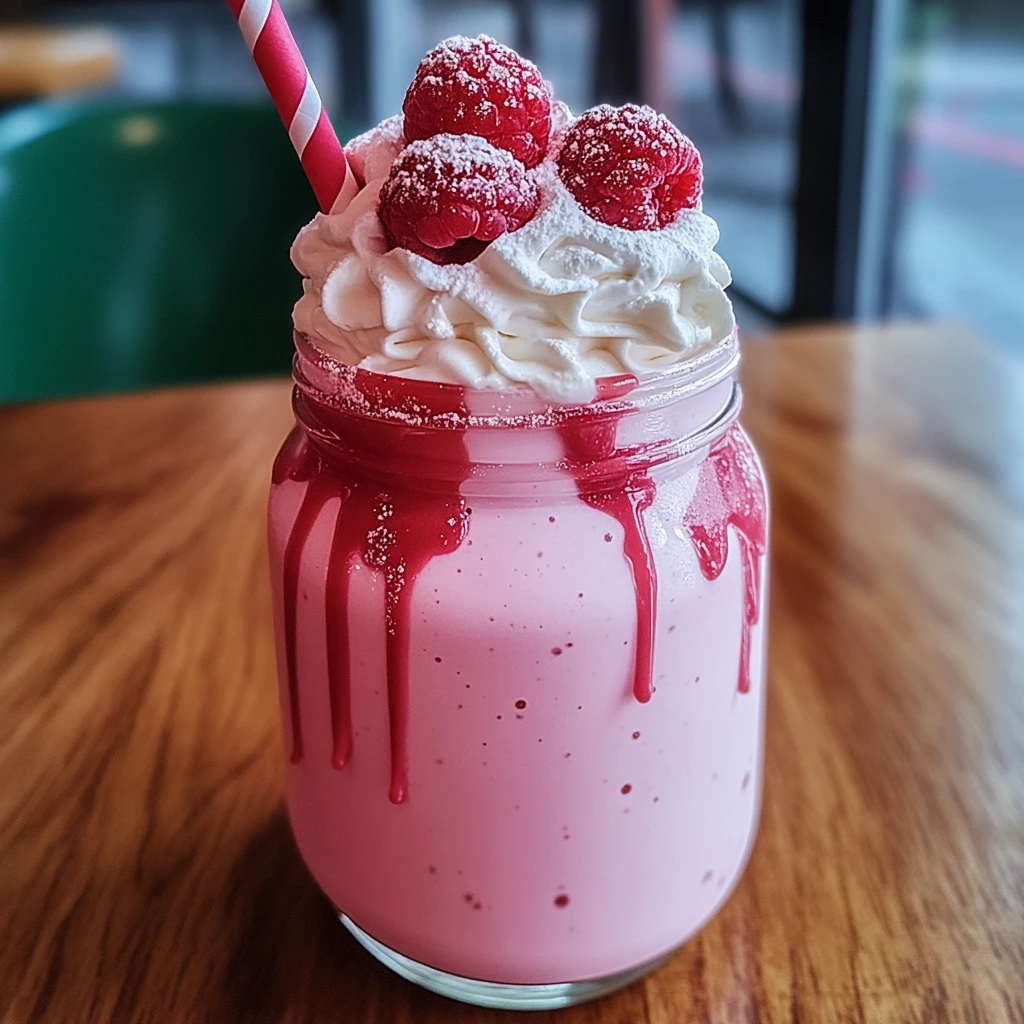 Milkshake frais aux fraises