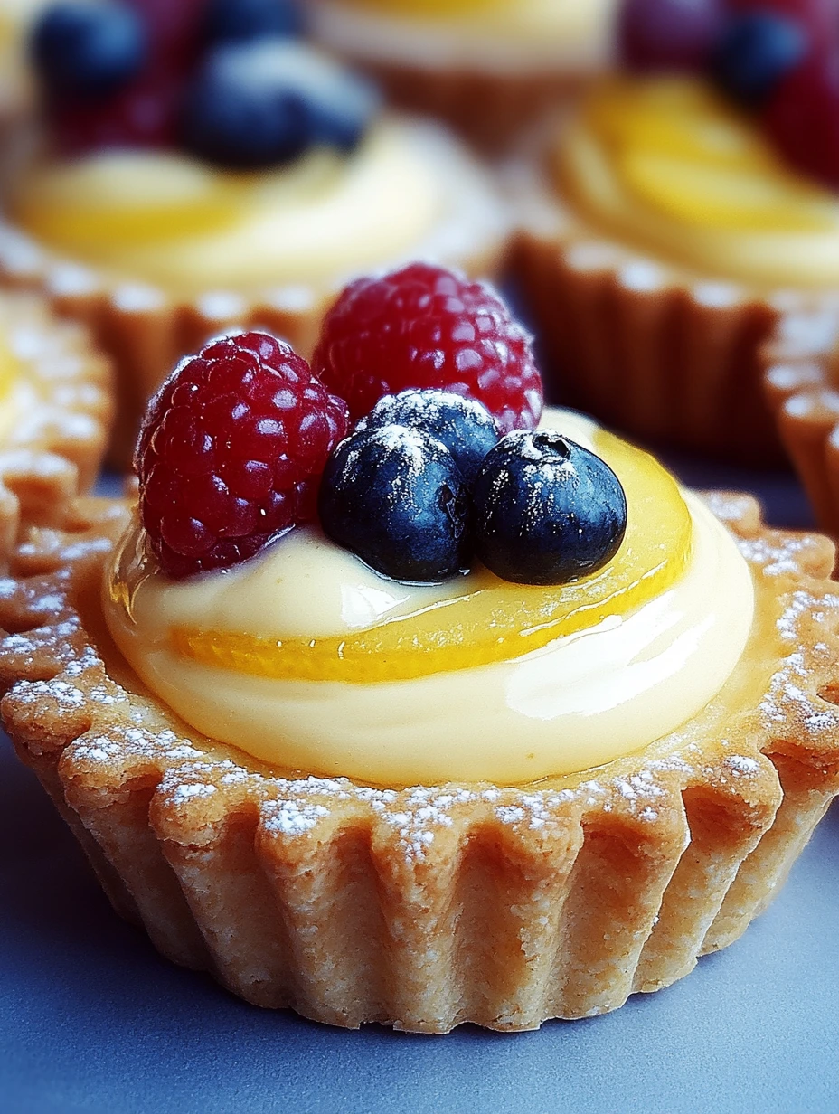 Tartelettes, baies, crème citron