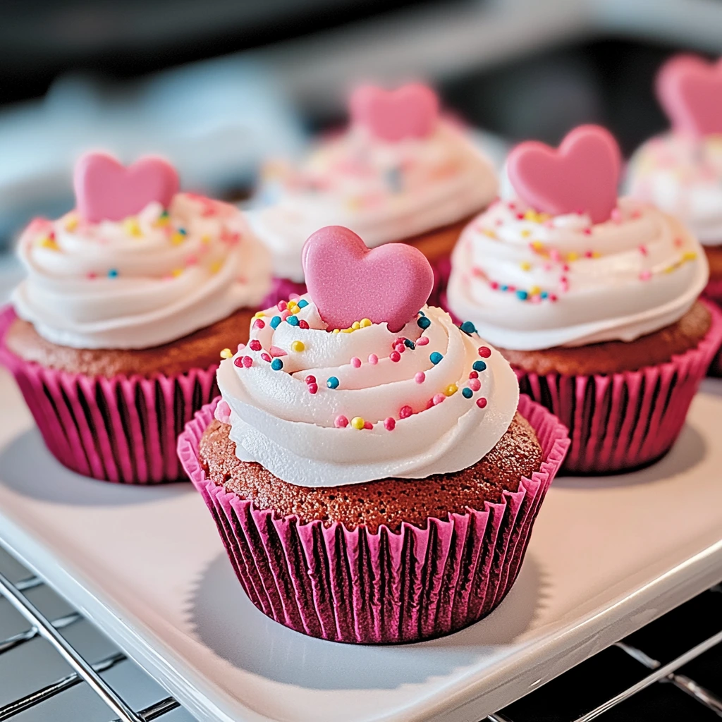 Cupcakes Funfetti en velours rose tout doux