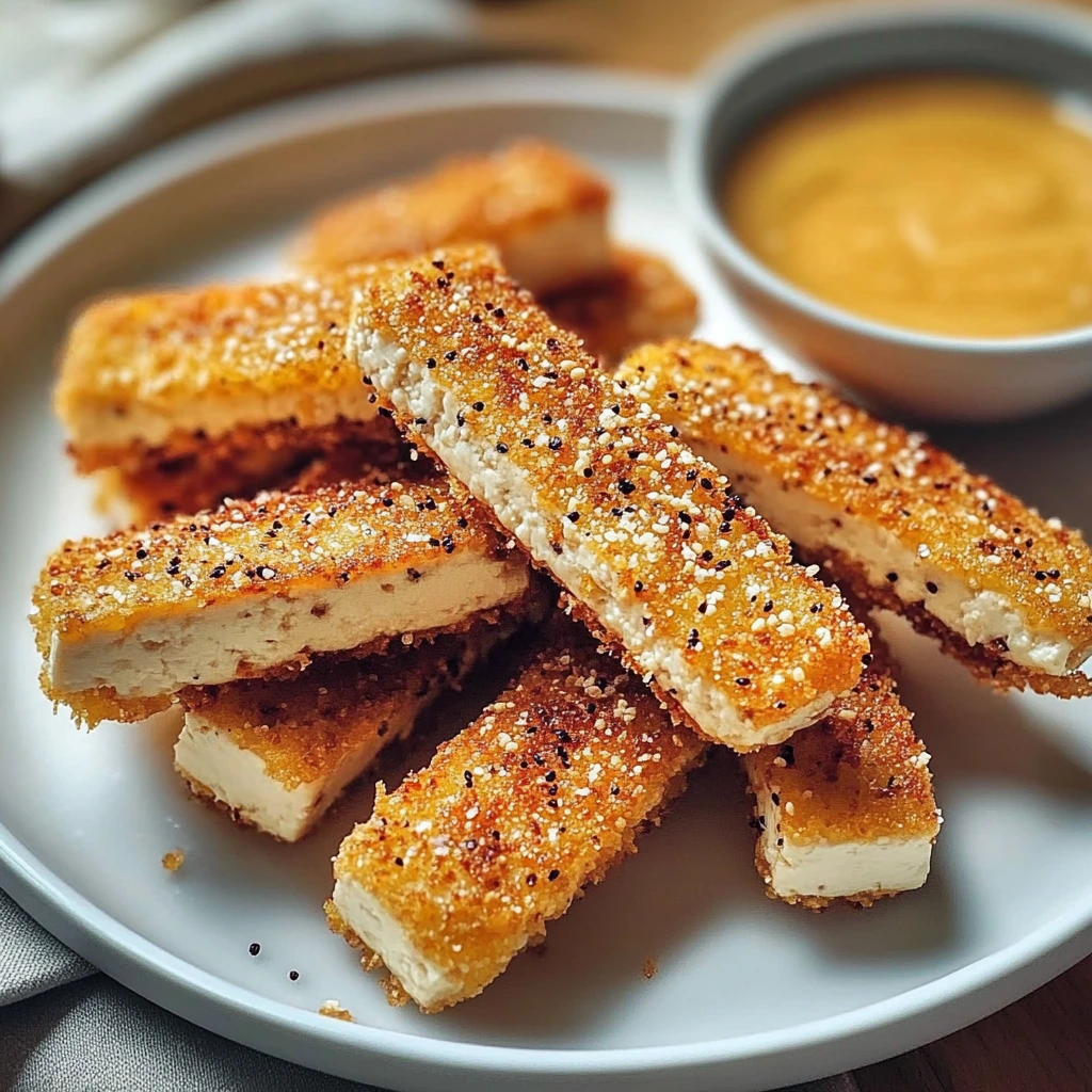 Bâtonnets de tofu croustillants et sauce moutarde miel