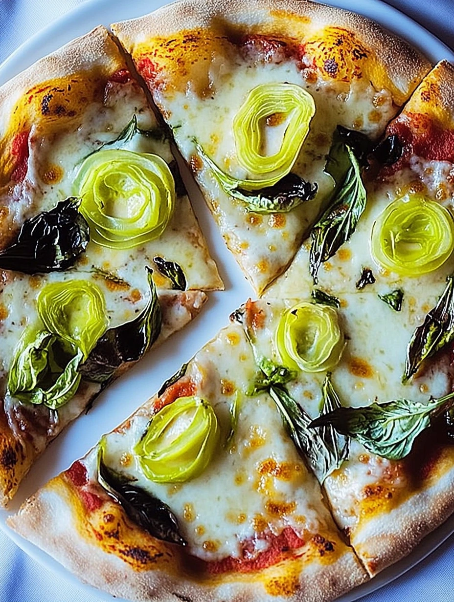 Morceaux de Pizza Florentine aux Poireaux