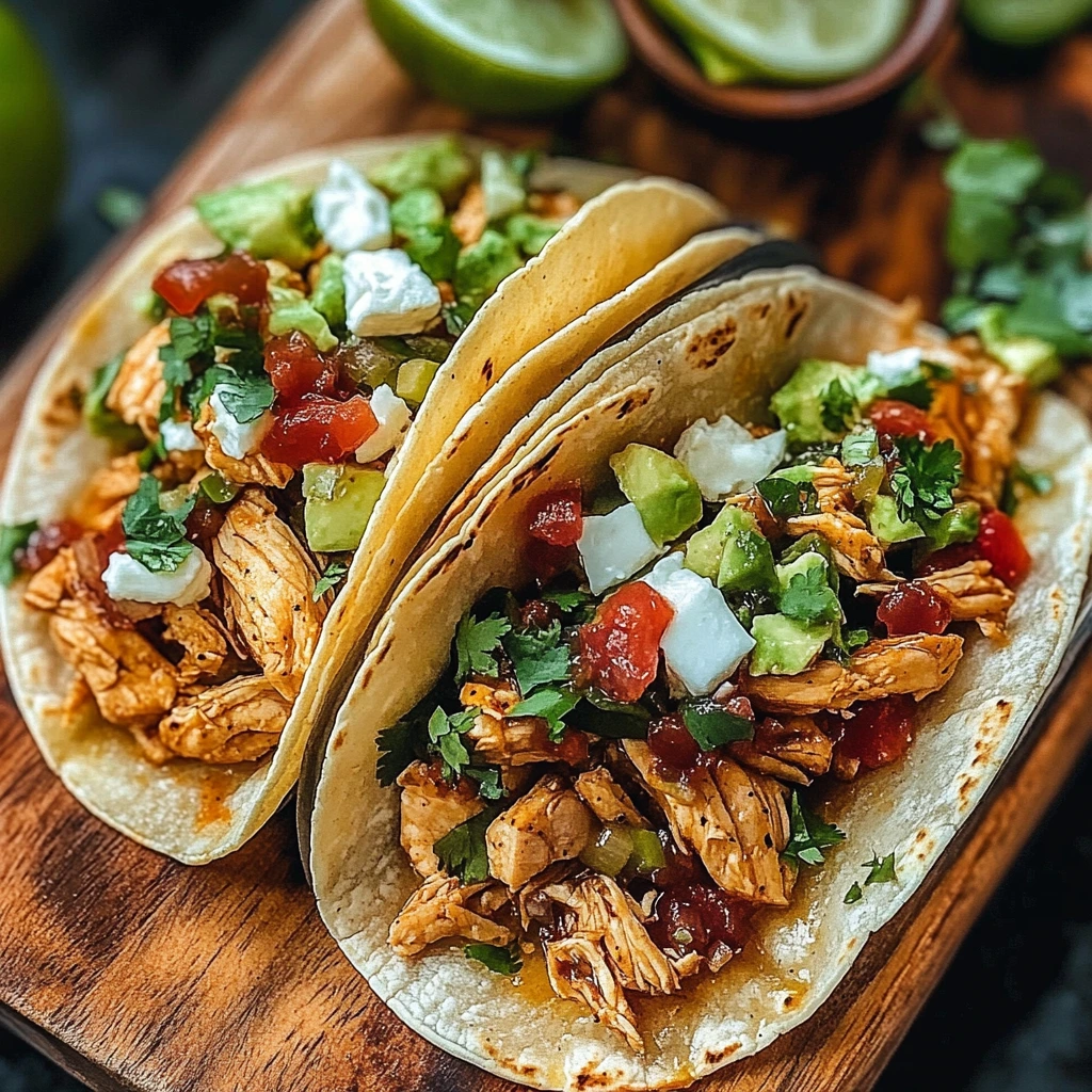Poulet aux épices mexicaines tout tendre dans un taco