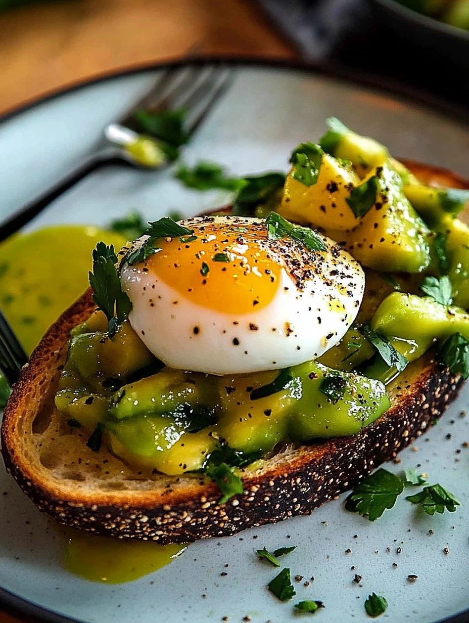 Toast avocat œuf poché parfait petit dej