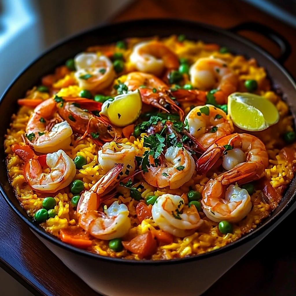 Savoureuse paella fruits de mer