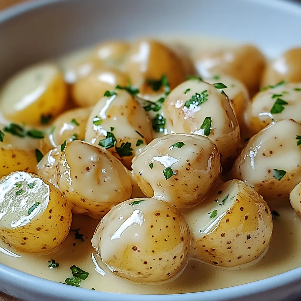 Pommes de Terre Sauce Crémeuse à l'Ail