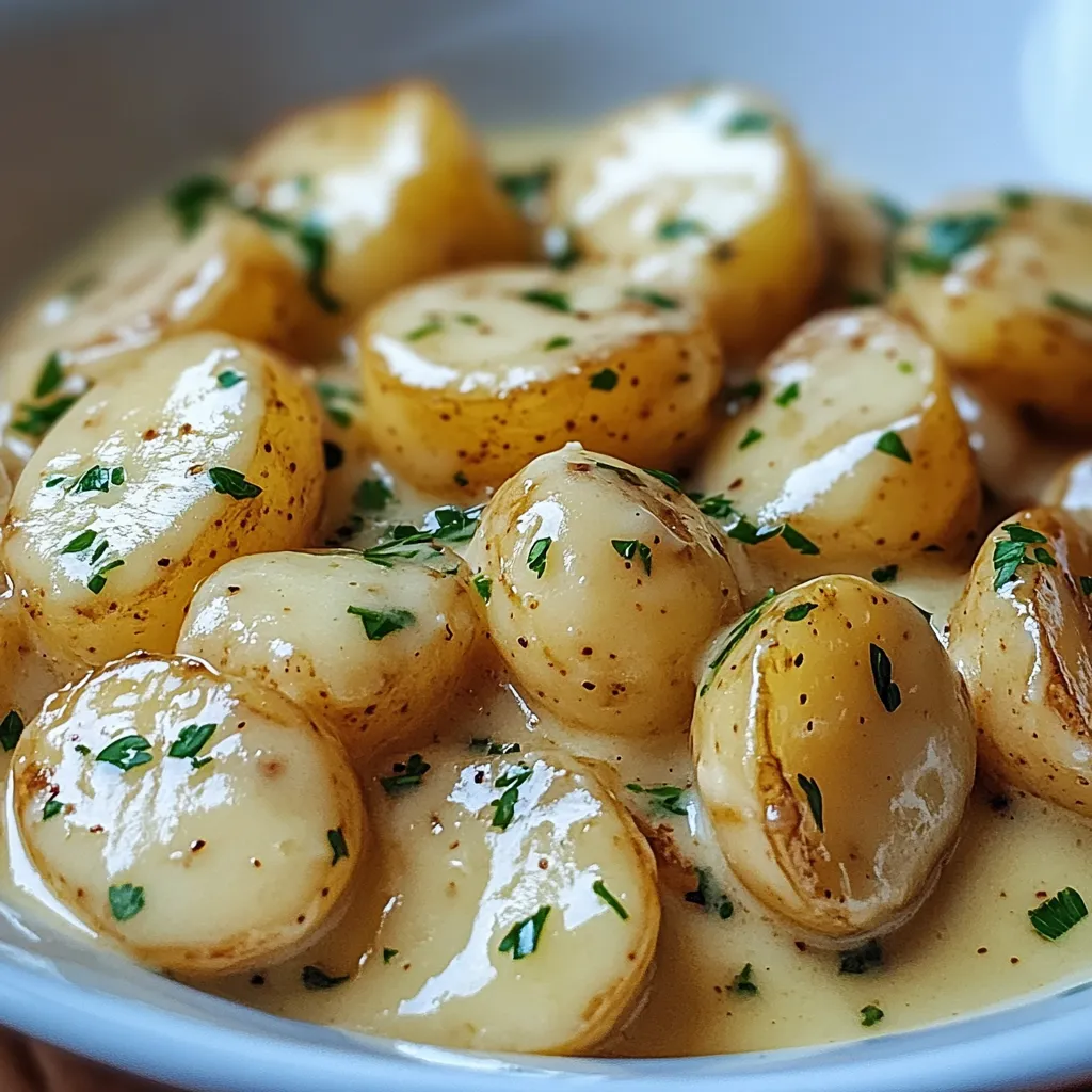 Pommes de Terre Nouvelles Sauce Crémeuse à l'Ail