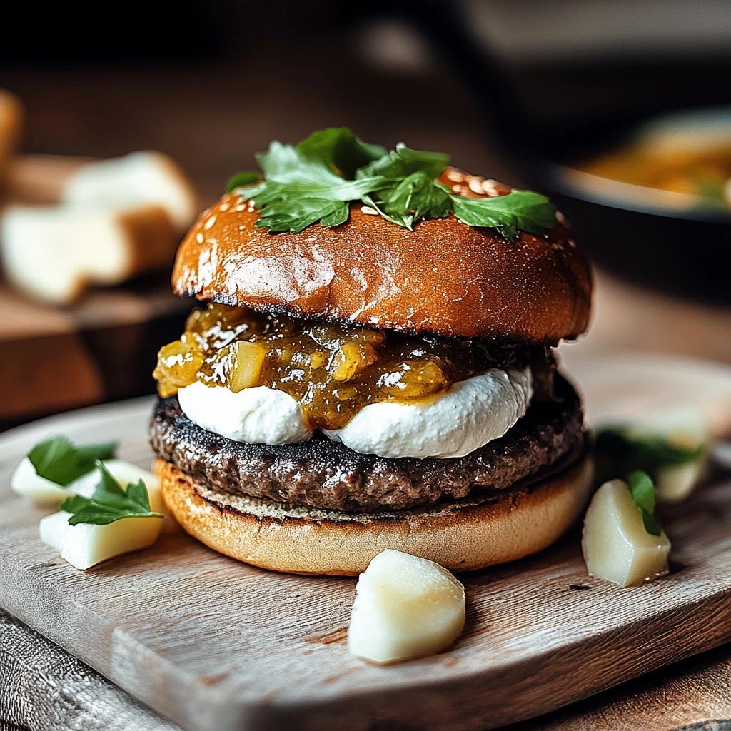 Burger Chèvre Chutney Poire