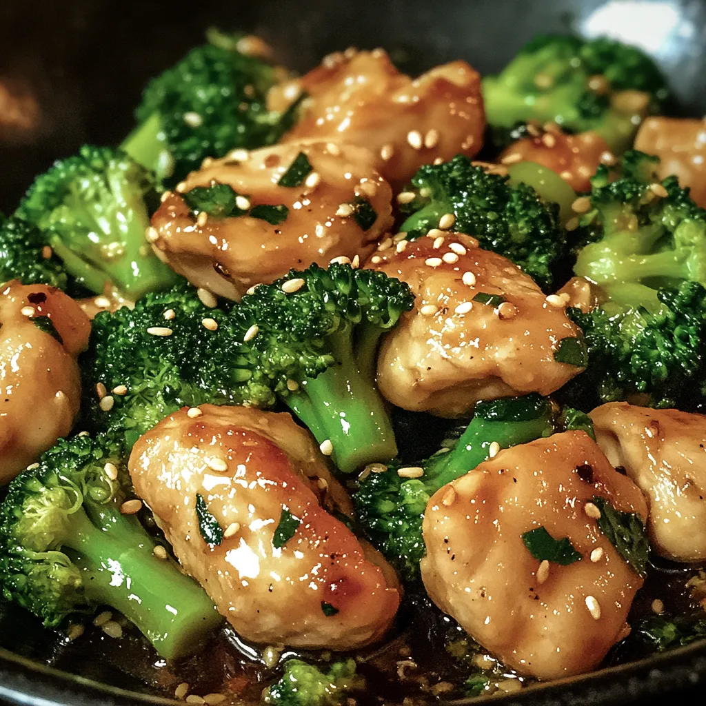 Poulet à l'ail avec brocoli et épinards