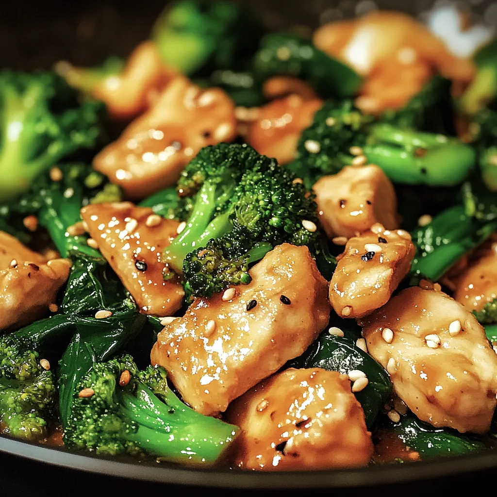 Poulet à l'ail facile avec brocoli et épinards