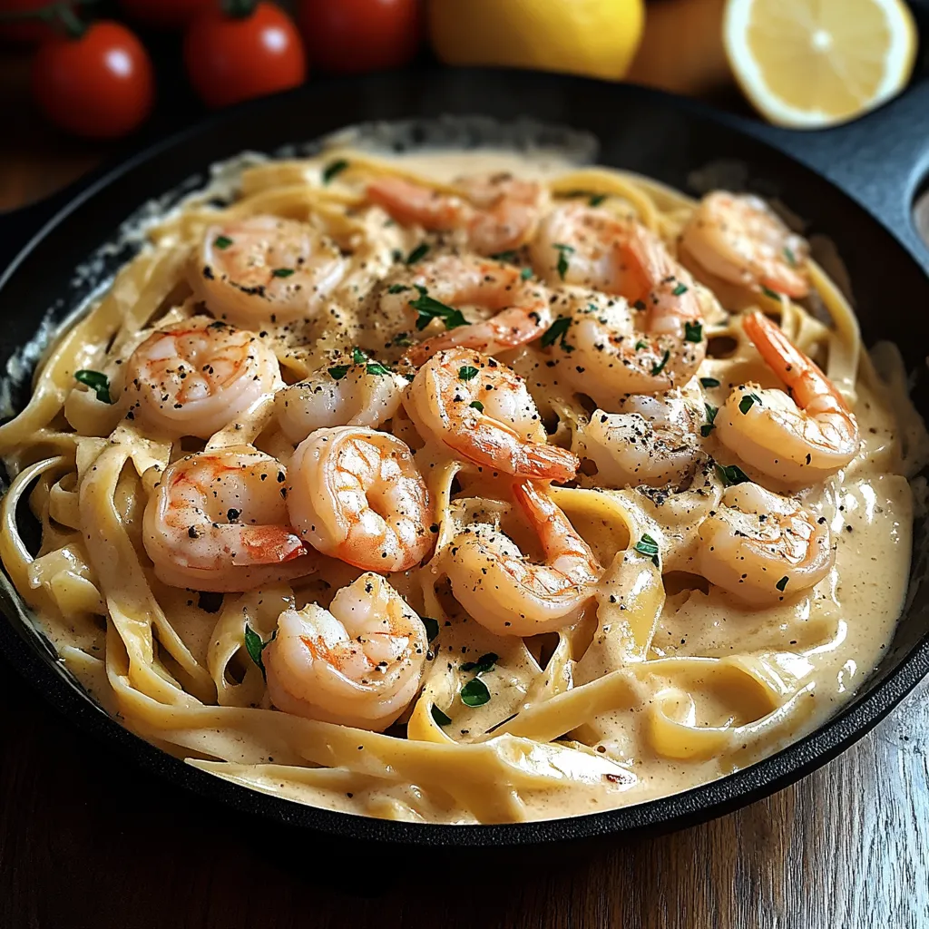 Pâtes aux Crevettes à l'Ail