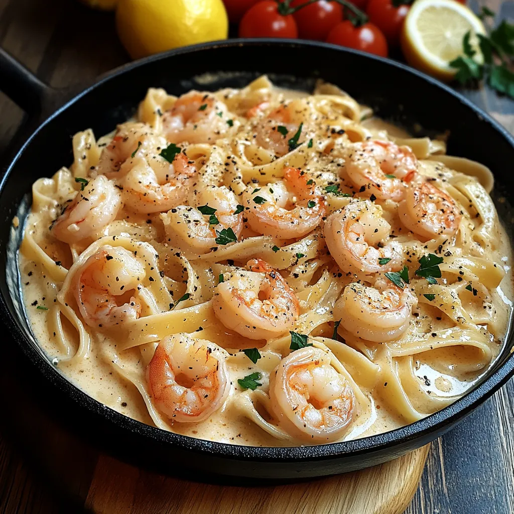Pâtes aux Crevettes à l'Ail