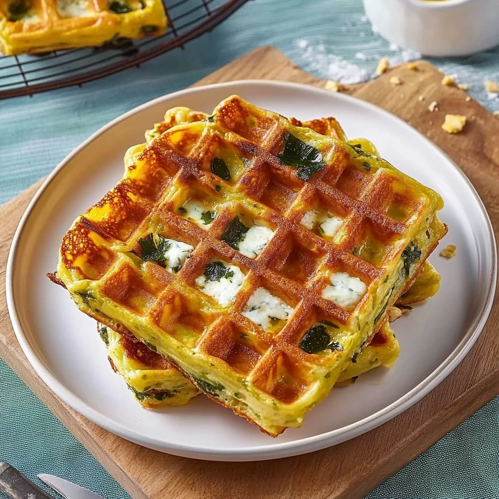 Gaufres savoureuses aux légumes avec mozzarella