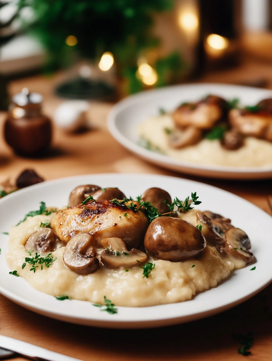Poulet et Champignons, Purée Fromagère Facile – Plat maison