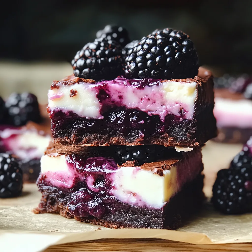 Brownies Cheesecake aux Mûres