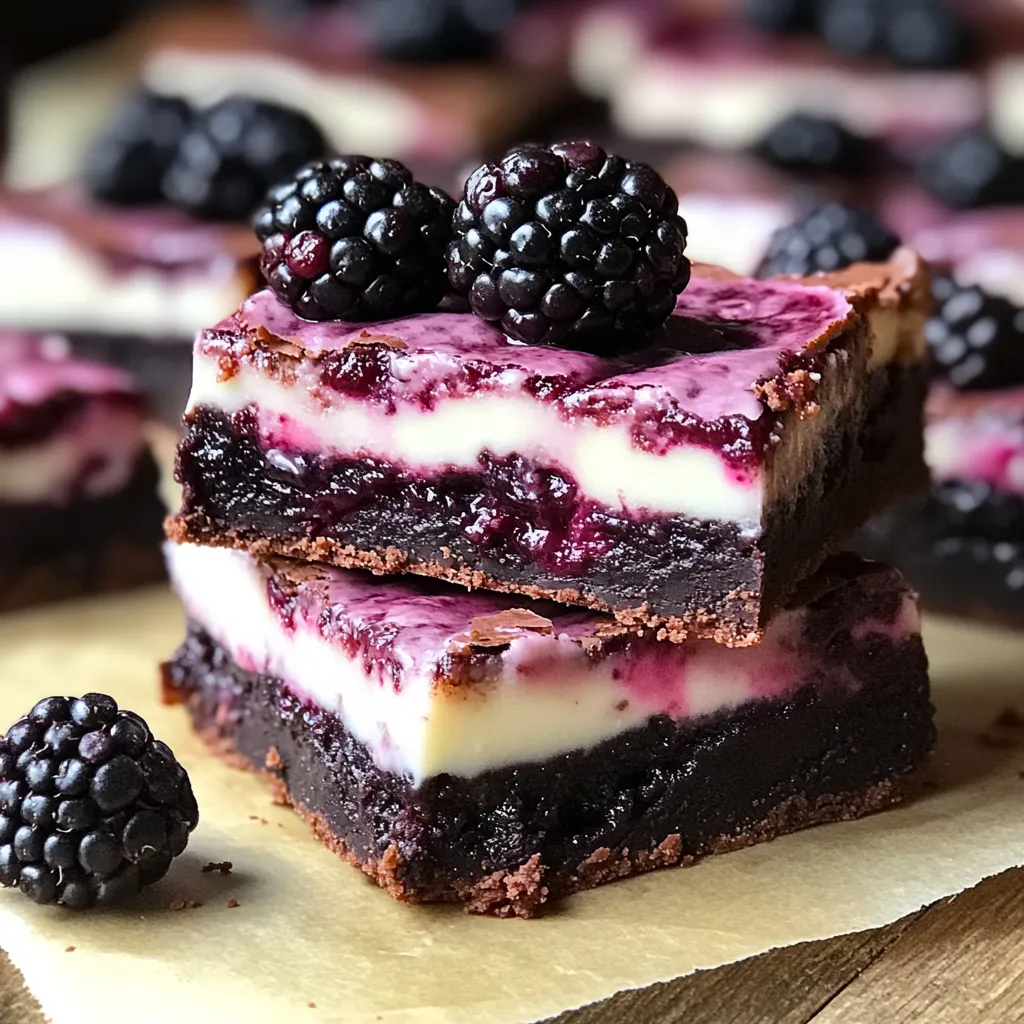 Brownies Cheesecake aux Mûres Faciles