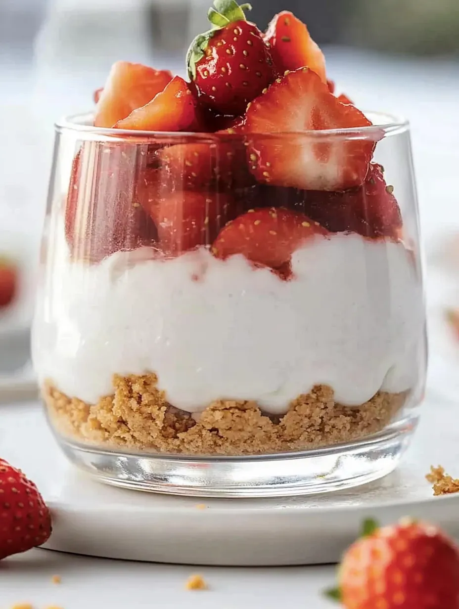 Dessert frais aux fraises en verrines – Léger & Crémeux au yaourt
