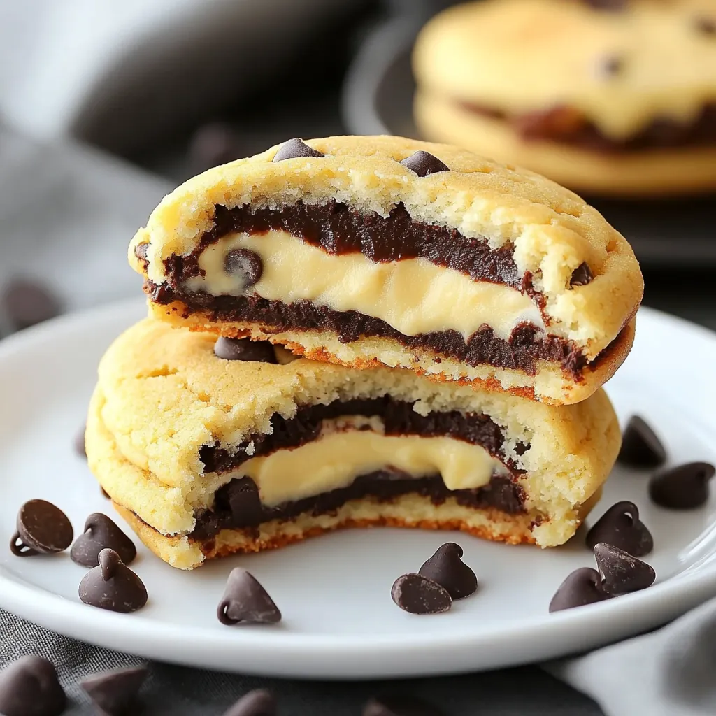 Cookies au chocolat avec cœur cheesecake