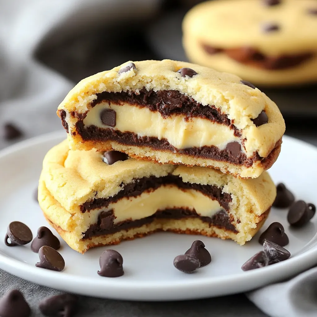 Cookies aux pépites de chocolat fourrés au cheesecake faciles