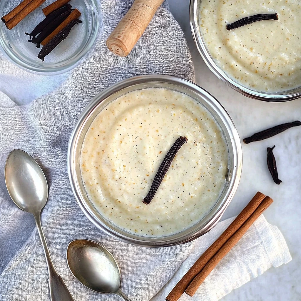 Bol de riz tendre parfumé à la vanille, dessert maison