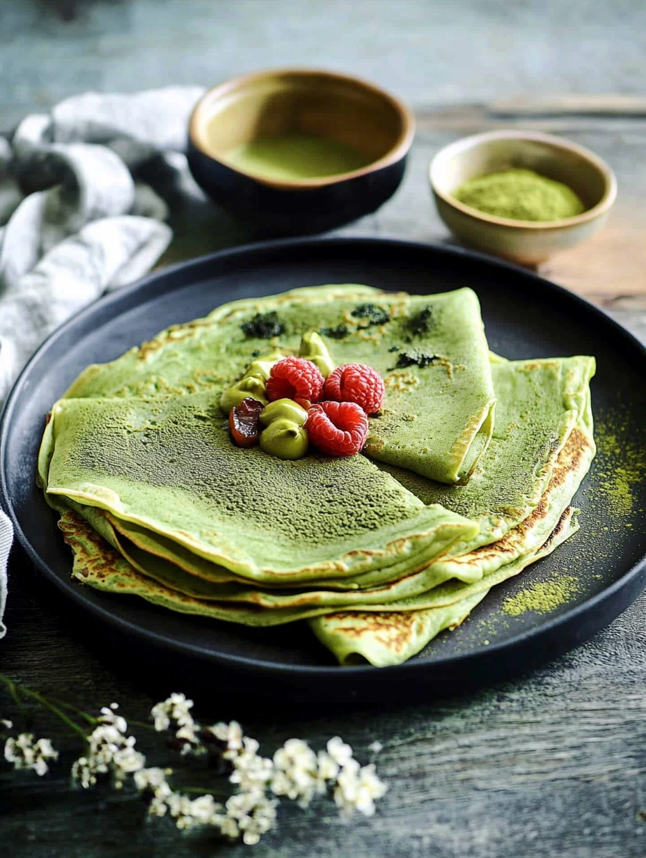 Crêpes matcha prêtes à déguster