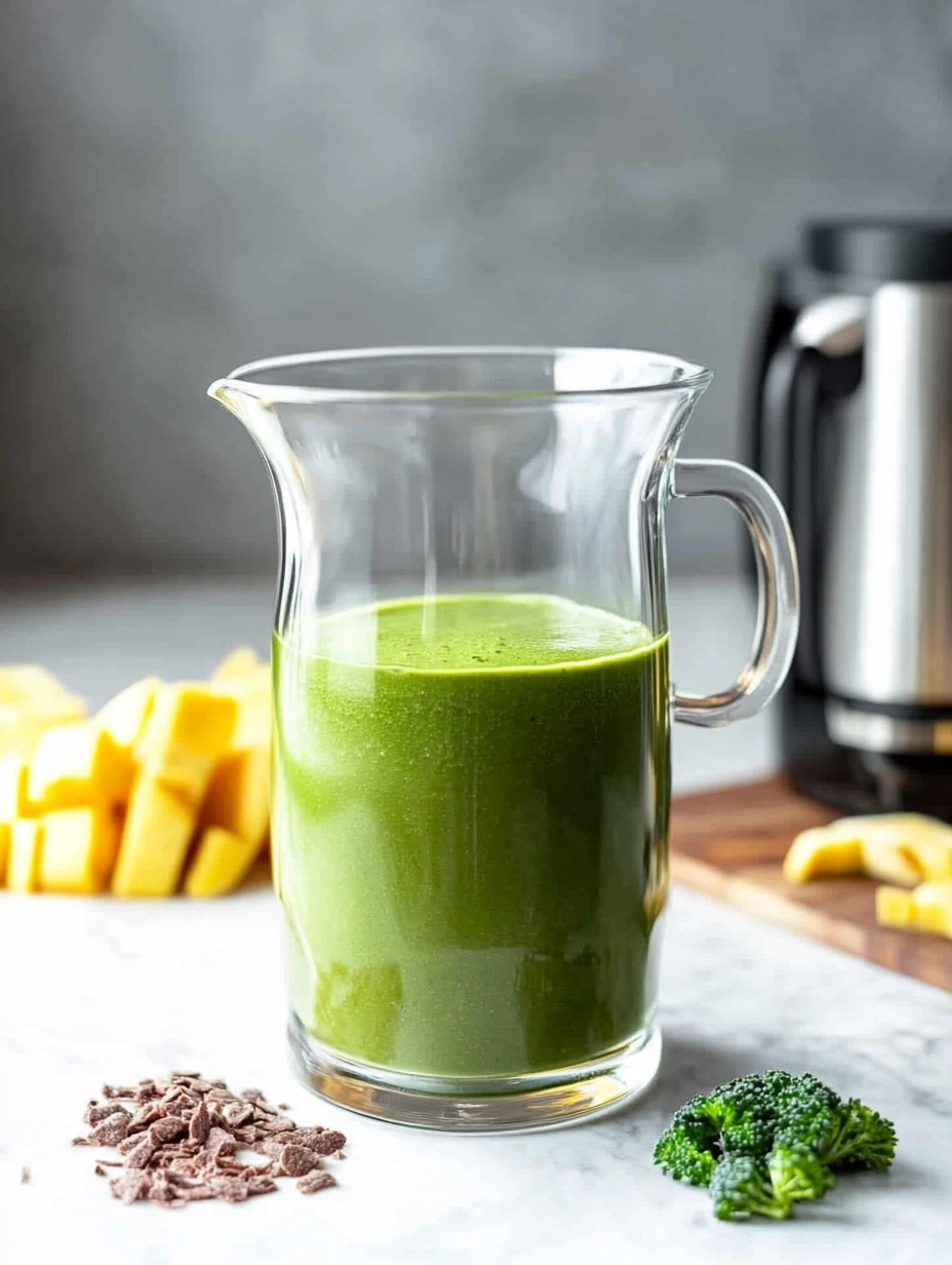 Un verre de smoothie vert rafraîchissant, très simple à faire
