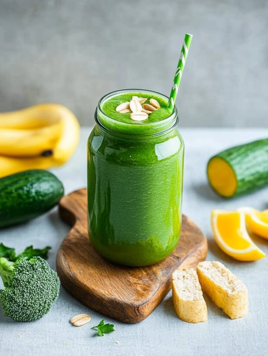 Un smoothie vert frais dans un verre