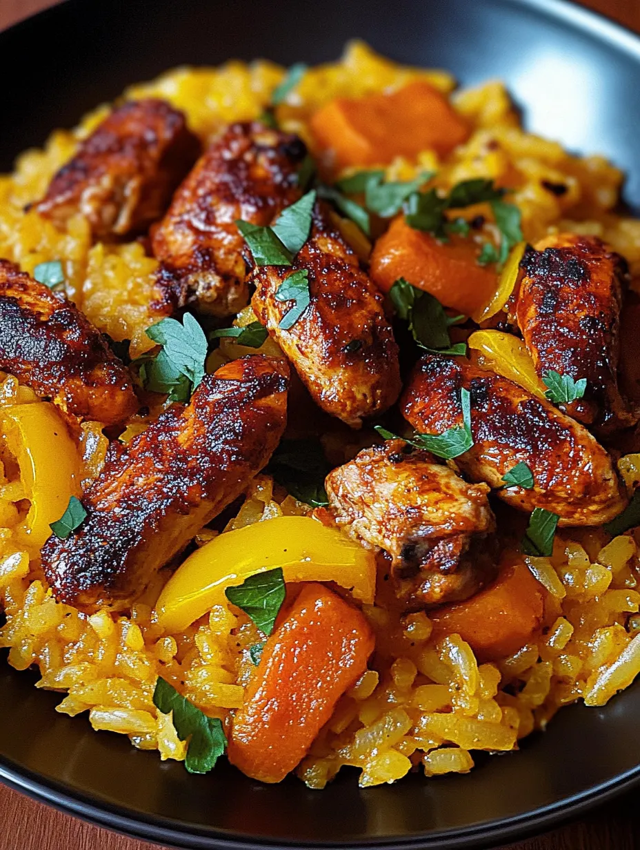 Recette Riz merguez poivrons poulet