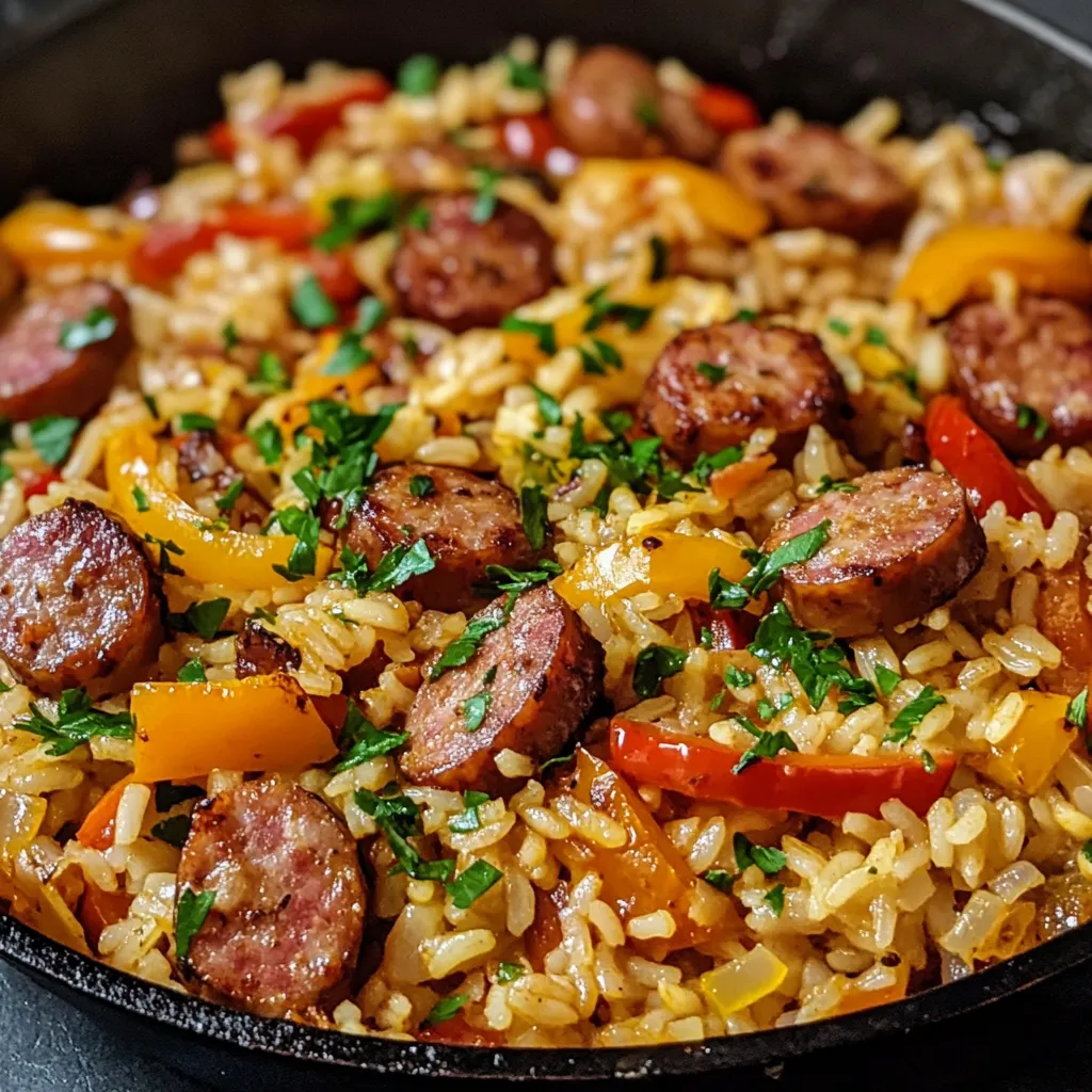 Facile POÊLÉE DE SAUCISSE ET RIZ