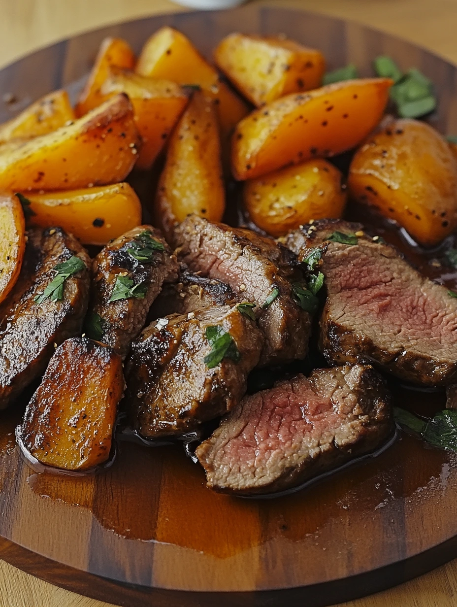 Bœuf brésilien avec patates douces servi chaud