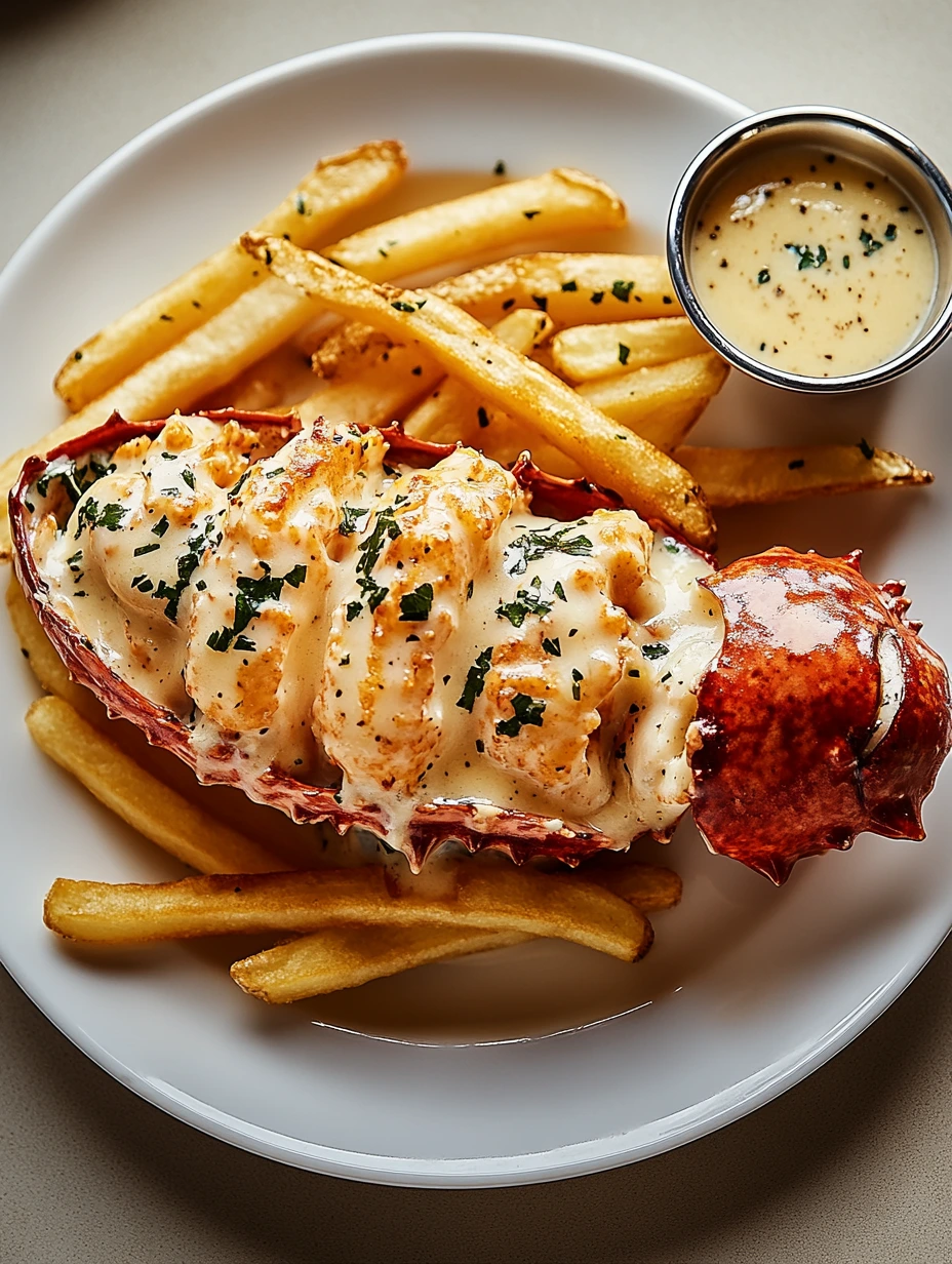 Homard Thermidor avec Frites, plat healthy