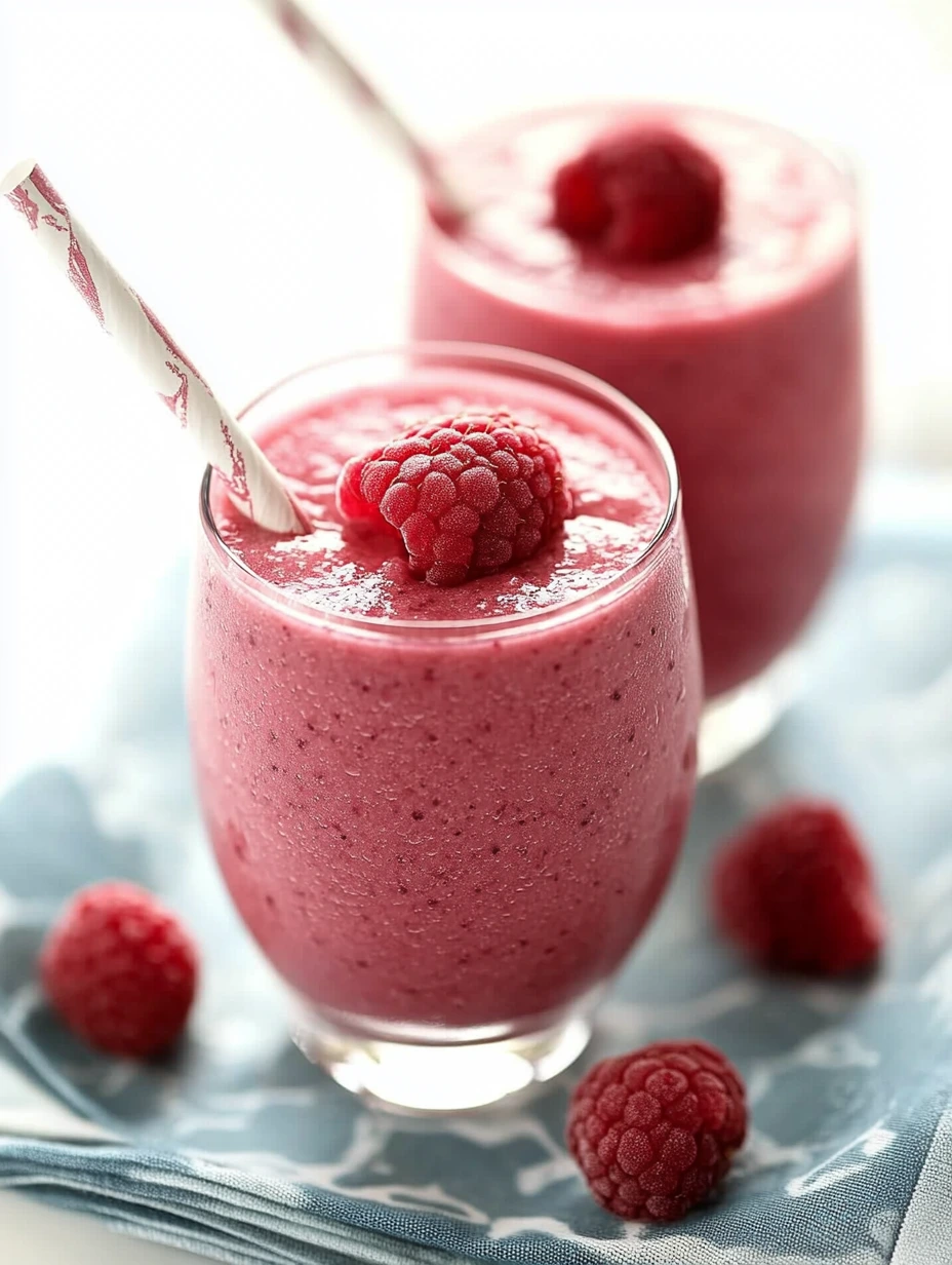 Onctueux smoothie aux framboises et coco