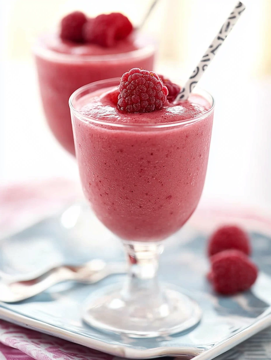 Velouté de framboises au lait de coco