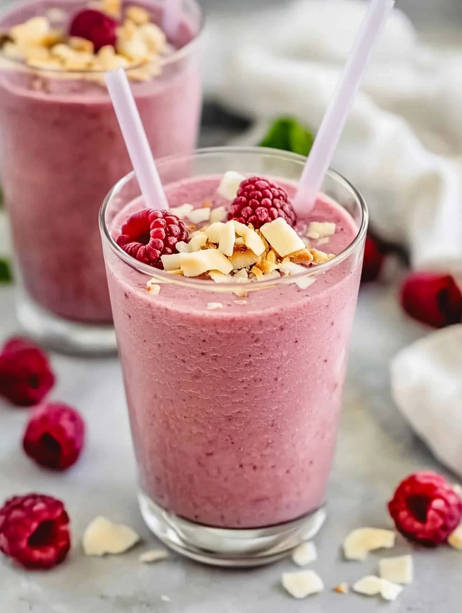 Boisson fraîche coco framboise