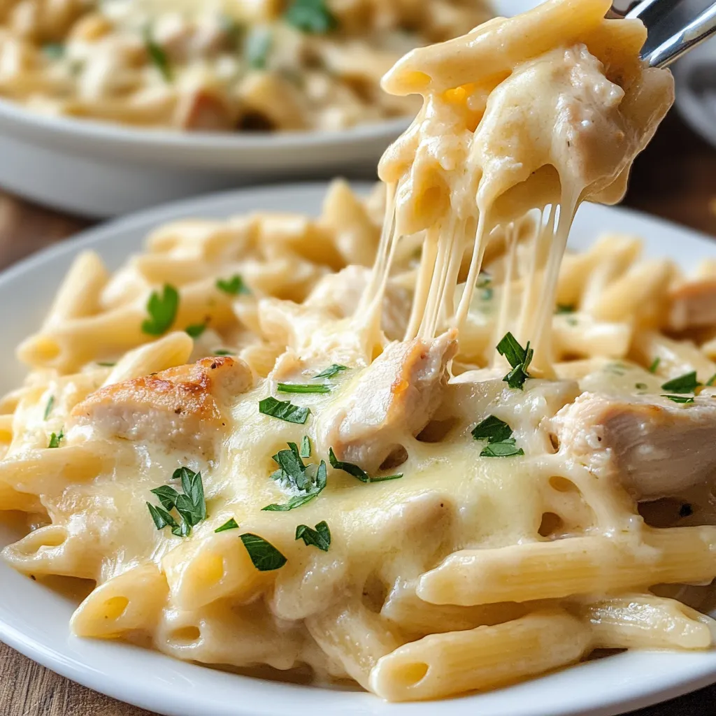 Recette facile de pâtes au poulet gratinées