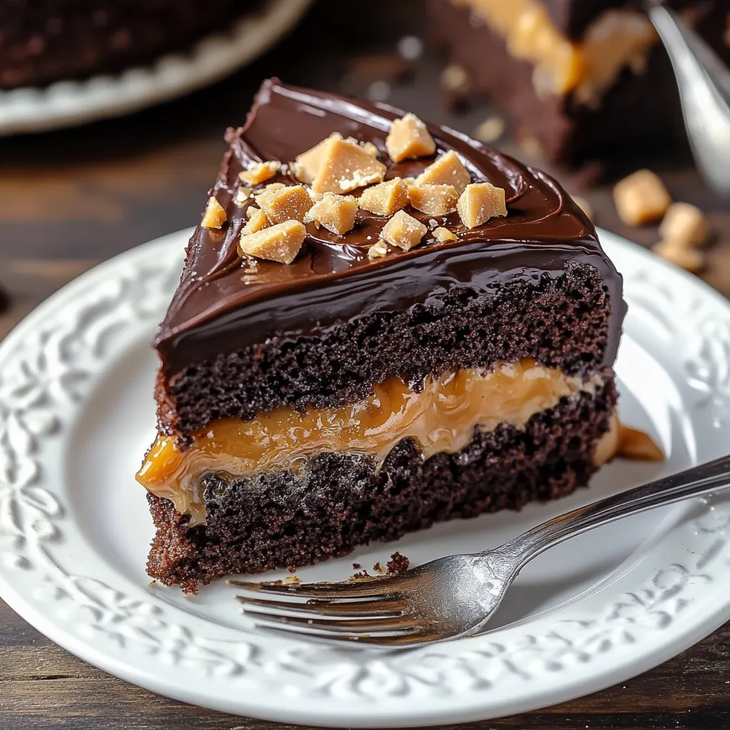 Gâteau croustillant au caramel et chocolat facile