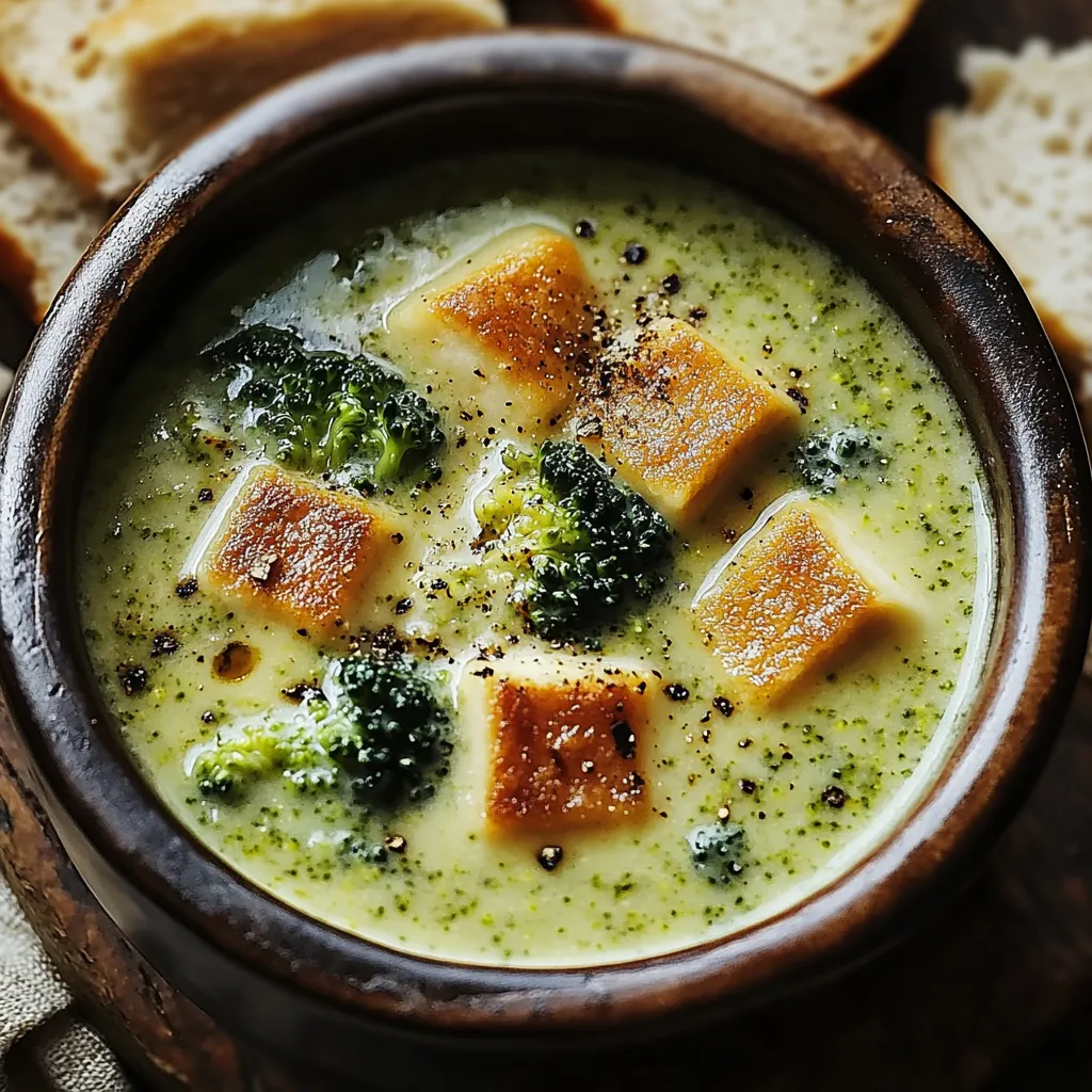 Une soupe de brocolis au fromage